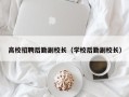 高校招聘后勤副校长（学校后勤副校长）