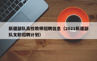 新疆部队高校教师招聘信息（2021新疆部队文职招聘计划）