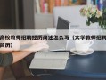 高校教师招聘经历简述怎么写（大学教师招聘简历）