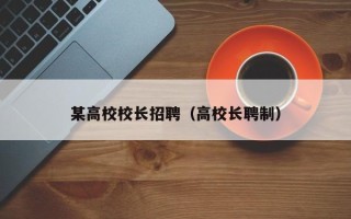 某高校校长招聘（高校长聘制）