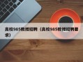 高校985教授招聘（高校985教授招聘要求）