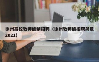 徐州高校教师编制招聘（徐州教师编招聘简章2021）