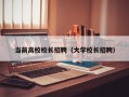 当前高校校长招聘（大学校长招聘）
