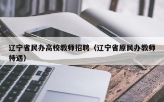 辽宁省民办高校教师招聘（辽宁省原民办教师待遇）